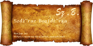 Száraz Boglárka névjegykártya